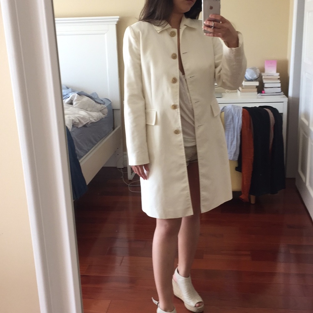Banana Republic White Trench Coat